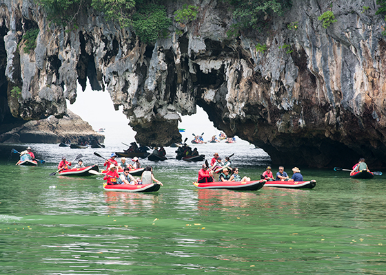 Phang Nga Bay James Bond Longtail Boat with Canoe