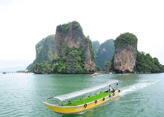 Phang Nga Bay James Bond Longtail Boat with Canoe